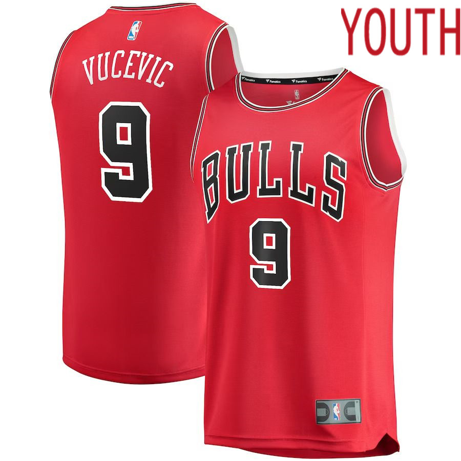 Youth Chicago Bulls #9 Nikola Vucevic Fanatics Branded Red Fast Break Replica NBA Jersey